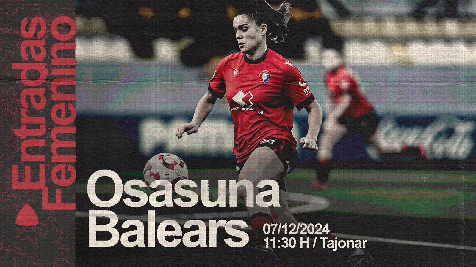 Este miércoles se habilita la reserva de localidades para el partido de Osasuna Femenino contra el Balears